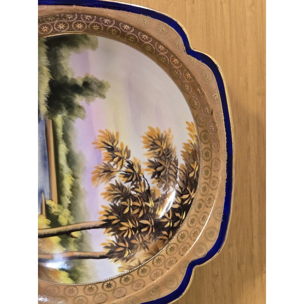 Antique Noritake Nippon Hand-Painted Porcelain Serving Bowl. Some Wear See Pics - Picture 13 of 13